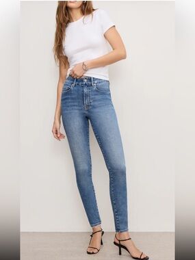 GOOD AMERICAN GOOD LEGS SKINNY JEANS BLUE WASH EXTRA STRETCH SIZE 6/28 NEW